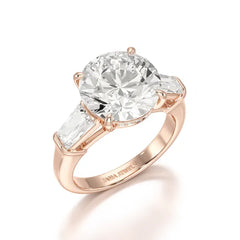 6.56 CT Three Stone Lab Diamond Ring - Jama Jewels