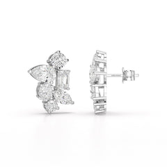 6.57 CT Multi Shape Lab Diamond Stud Earrings