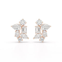 6.57 CT Multi Shape Lab Diamond Stud Earrings
