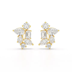 6.57 CT Multi Shape Lab Diamond Stud Earrings