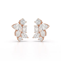 6.57 CT Multi Shape Lab Diamond Stud Earrings