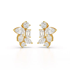 6.57 CT Multi Shape Lab Diamond Stud Earrings
