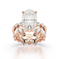 6.56 CT Oval and Marquise Cut Lab Diamond Ring