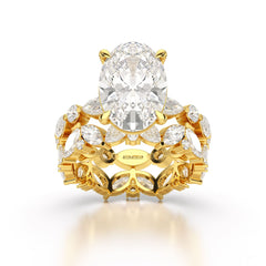 6.56 CT Oval and Marquise Cut Lab Diamond Ring