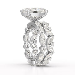 6.56 CT Oval and Marquise Cut Lab Diamond Ring