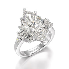 6.66 CT Marquise Cut Lab Diamond Wedding Ring - Jama Jewels