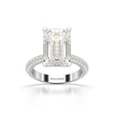 6.86 CT Emerald Cut Solitaire Lab Diamond Ring