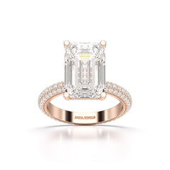 6.86 CT Emerald Cut Solitaire Lab Diamond Ring