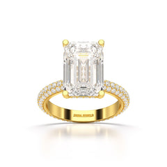 6.86 CT Emerald Cut Solitaire Lab Diamond Ring