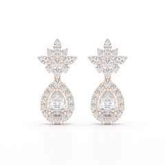 6.8 CT Pear and Marquise Cut lab Diamond Drop Earrings