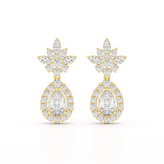 6.8 CT Pear and Marquise Cut lab Diamond Drop Earrings