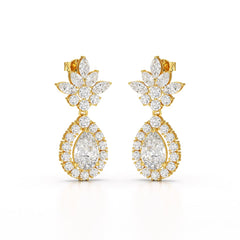 6.8 CT Pear and Marquise Cut lab Diamond Drop Earrings