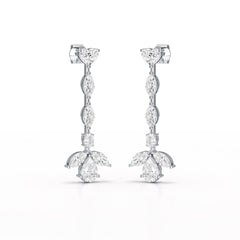 6 CT Multi shape Dangle Lab Diamond Earrings