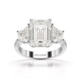 6 CT Lab Diamond Emerald Cut Three Stone Ring
