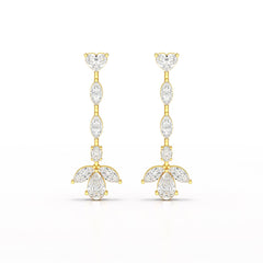 6 CT Multi shape Dangle Lab Diamond Earrings