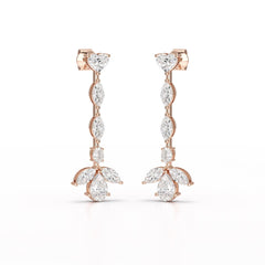 6 CT Multi shape Dangle Lab Diamond Earrings