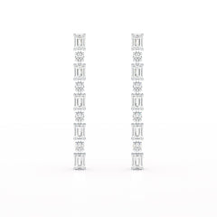 8.27 CT Lab Diamond Emerald Cut Dangle Drop Earring
