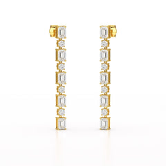 8.27 CT Lab Diamond Emerald Cut Dangle Drop Earring