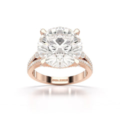 9.29 CT Halo Pave Lab Diamond Engagement Ring