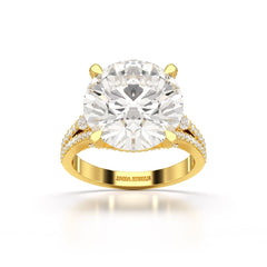 9.29 CT Halo Pave Lab Diamond Engagement Ring