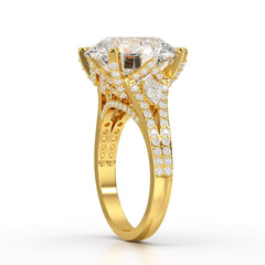 9.29 CT Halo Pave Lab Diamond Engagement Ring