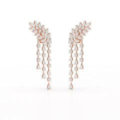 9 CT Pear Cut Lab Diamond Dangle Drop Earring