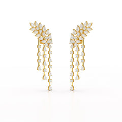 9 CT Pear Cut Lab Diamond Dangle Drop Earring