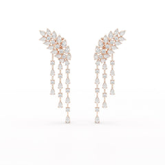 9 CT Pear Cut Lab Diamond Dangle Drop Earring