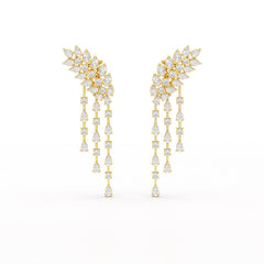 9 CT Pear Cut Lab Diamond Dangle Drop Earring