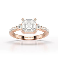 Asscher Cut 2.33 CT Lab Diamond Engagement Ring - Jama Jewels