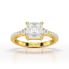 Asscher Cut 2.33 CT Lab Diamond Engagement Ring - Jama Jewels