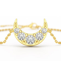 1.3 CT Lab Diamond Crescent Moon Bracelet