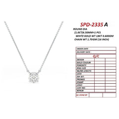 1.07 CT Round Solitaire Pendant