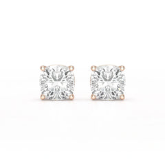 1 CT Cushion Lab Diamond Stud Earrings