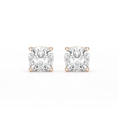 1 CT Cushion Lab Diamond Stud Earrings