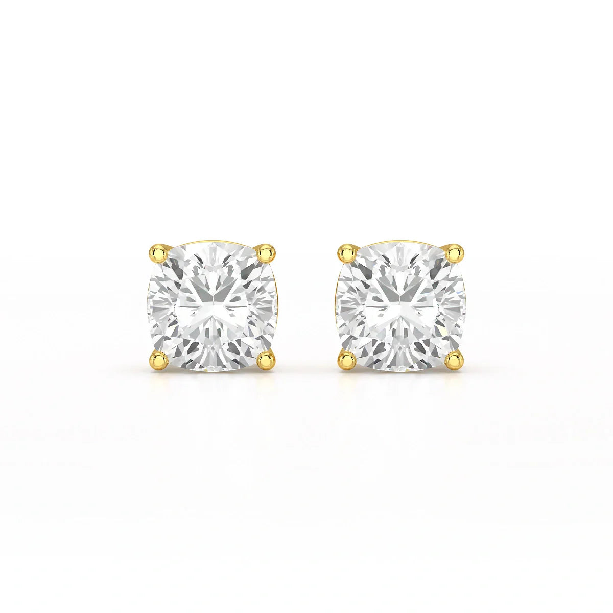 1 CT Cushion Lab Diamond Stud Earrings