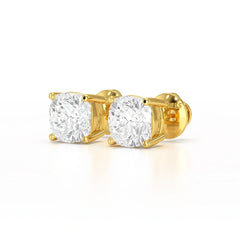 1 CT Cushion Lab Diamond Stud Earrings