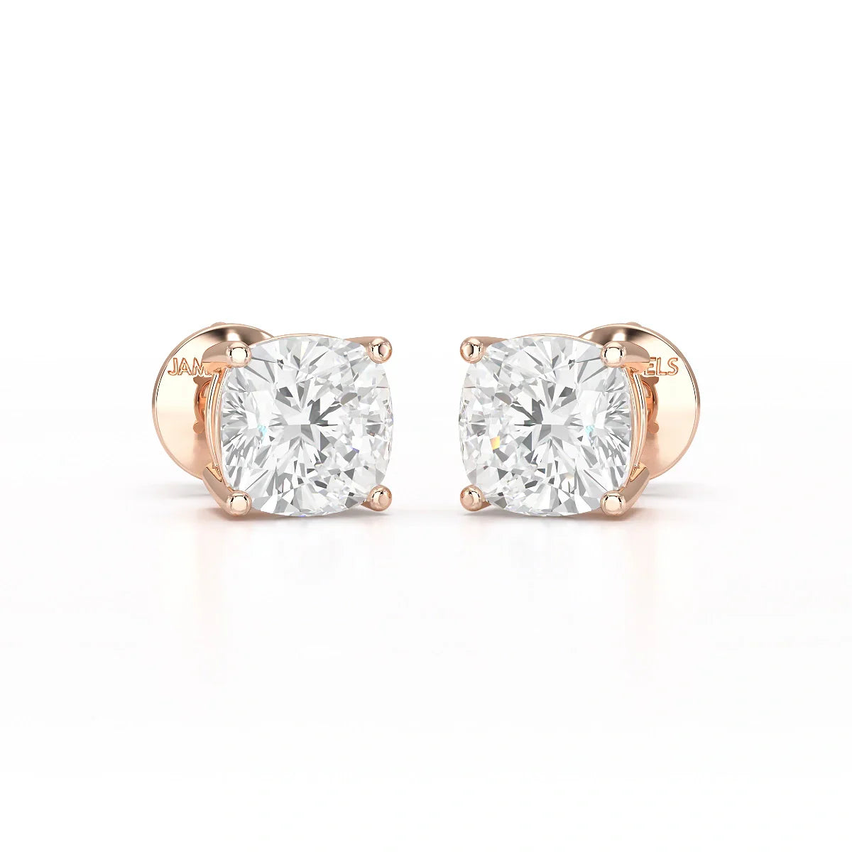1 CT Cushion Lab Diamond Stud Earrings