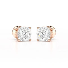 1 CT Cushion Lab Diamond Stud Earrings