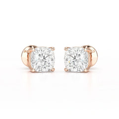 1 CT Cushion Lab Diamond Stud Earrings