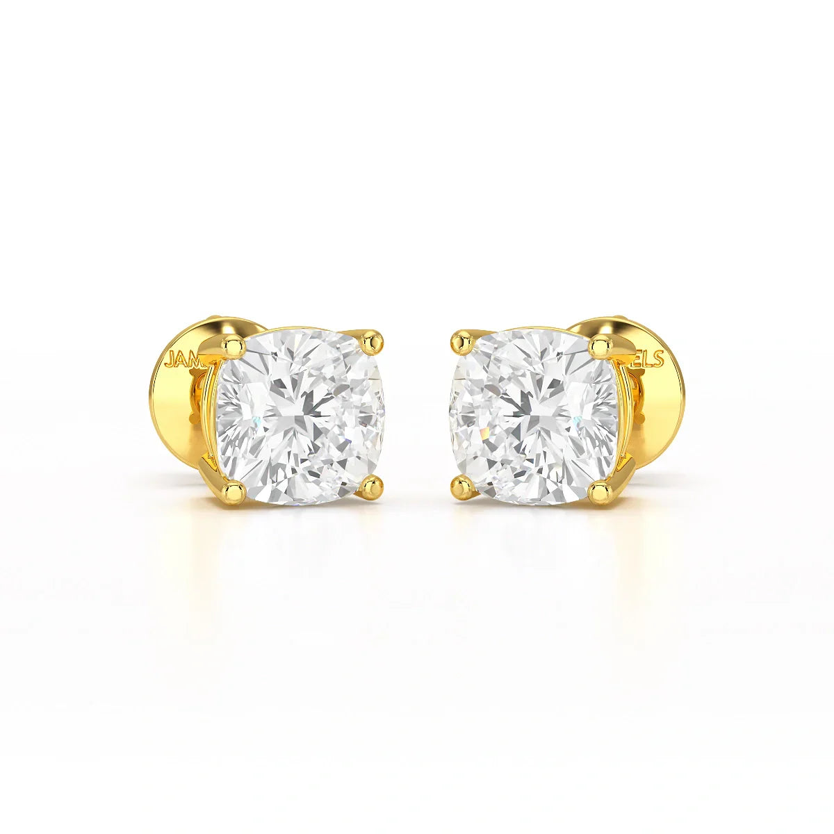 1 CT Cushion Lab Diamond Stud Earrings