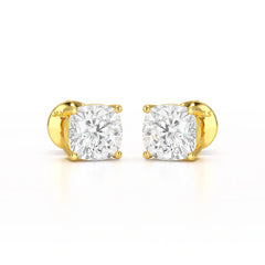 1 CT Cushion Lab Diamond Stud Earrings