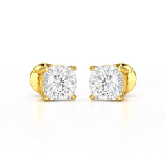 1 CT Cushion Lab Diamond Stud Earrings
