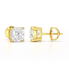 1 CT Cushion Lab Diamond Stud Earrings
