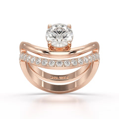 Curved Round Cut 1.3 CT Lab Diamond Ring