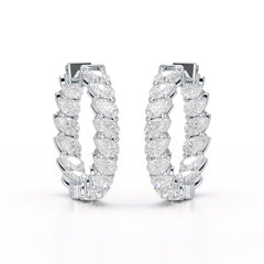 Pear Cut Lab Diamond Hoop Earrings
