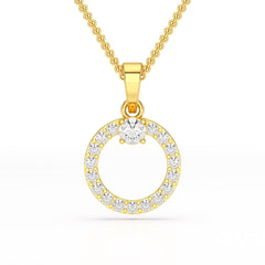 0.71 CT Lab Diamond Round Pendant