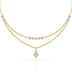 Lab Diamond 2.9 CT Two Layered Necklace