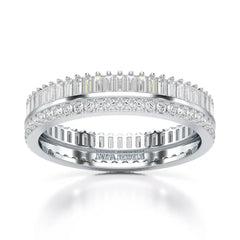 1.10 CT Baguette and Round Cut Diamond Eternity Ring