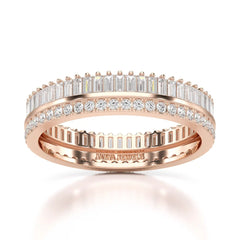 1.10 CT Baguette and Round Cut Diamond Eternity Ring